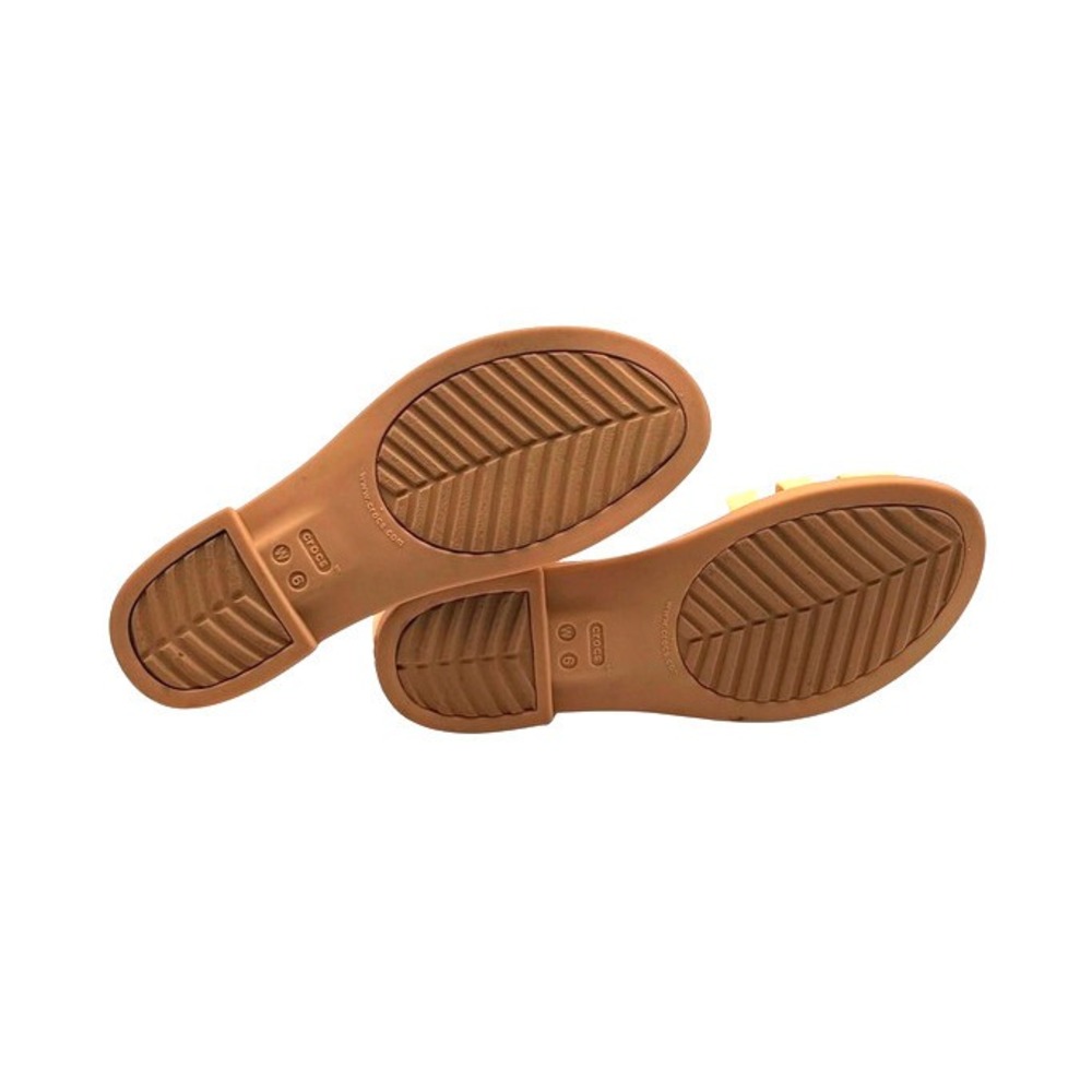 Crocs Tulum Strappy Sandals Women's 6 Marigold Yellow Comfort Slide - Picture 7 of 8